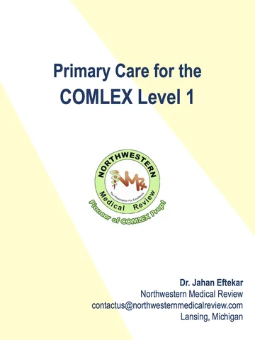 Cover of Primary Care for COMLEX Level 1
