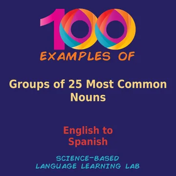 Cover of 100 Examples of Groups of 25 Most Common Nouns