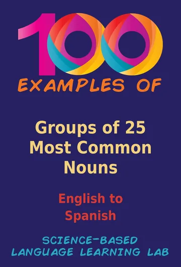 Cover of 100 Examples of Groups of 25 Most Common Nouns